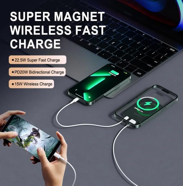 2025 10000mAh Wireless Magnetic Portable Power Bank 22.5w Magnetic Wireless Fast Charging Power bank