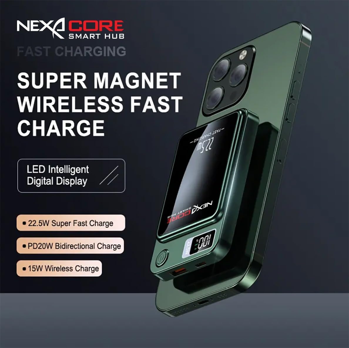 2025 10000mAh Wireless Magnetic Portable Power Bank 22.5w Magnetic Wireless Fast Charging Power bank